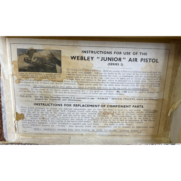 Pre-Owned Webley Junior 177 Boxed Air Pistol - Image 3