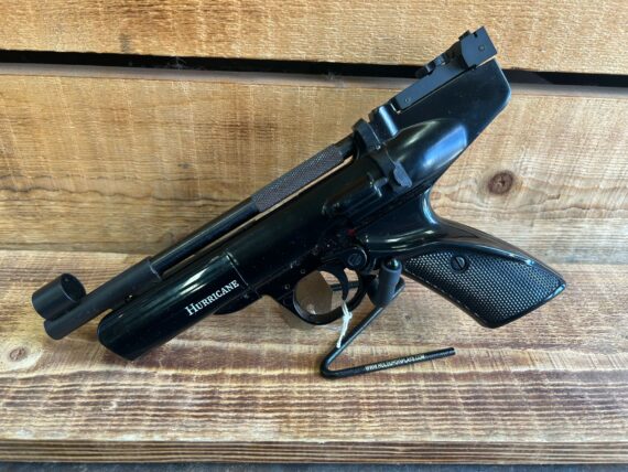 Pre-Owned Webley and Scott Hurricane .22 Air Pistol with Original Box and Pellet Catcher